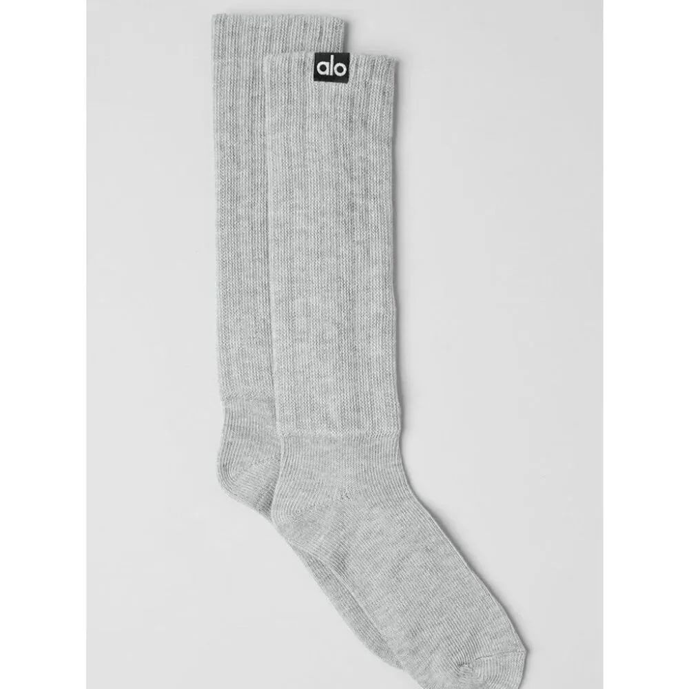 Alo Unisex Scrunch Sock Athletic Heather Grey